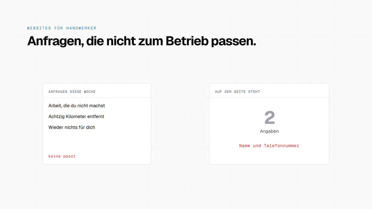 Vorschaubild zum Erklärvideo: Anfragen, die nicht zum Betrieb passen