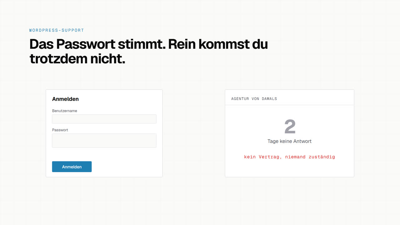 Vorschaubild zum Erklärvideo: Das Passwort stimmt. Rein kommst du trotzdem nicht.